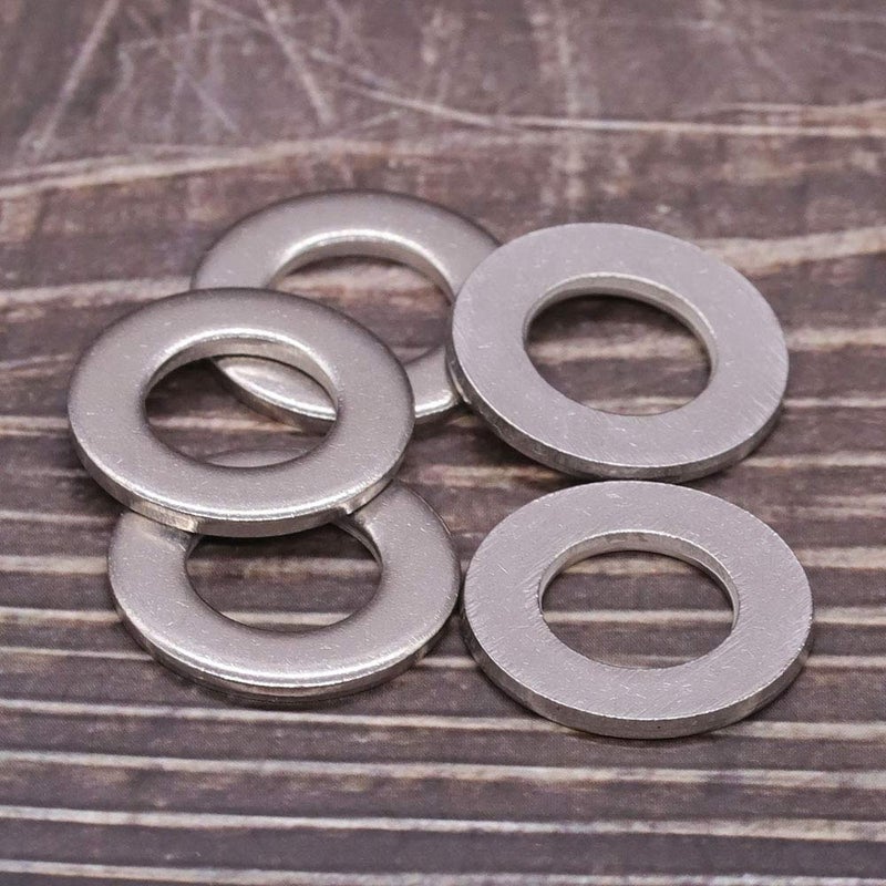 EASTLO 1/4" Stainless Steel Flat Washer (0.28" ID, 0.63" OD), 304 Stainless Steel 18-8, Bright Finish, Pack of 100 - Image 2